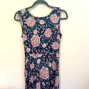 Loft floral jersey dress XS
